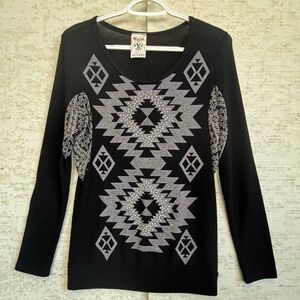 Vocal Punk Embellished USA Made Black Jersey Sz Medium Disco Bling Mob Wife